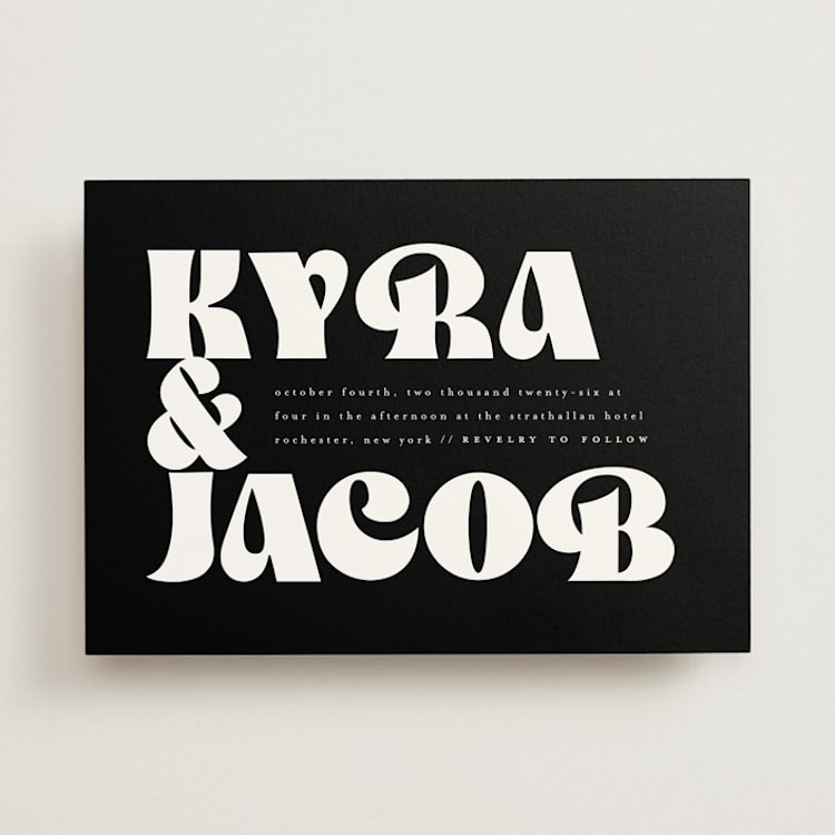 "boba" - Wedding Invitations in Onyx by Up Up Creative - Front