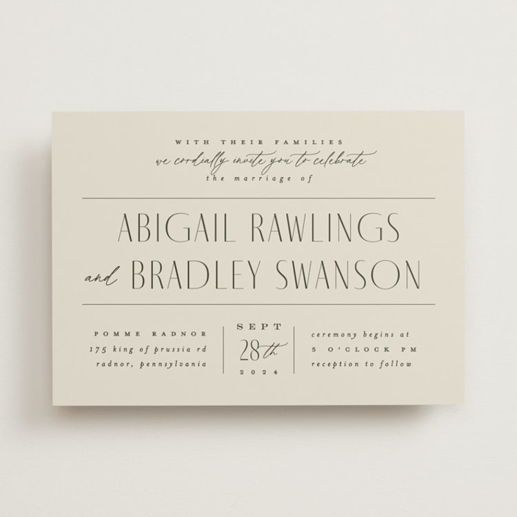 "Moderne" - Wedding Invitations in Graphite by Everett Paper Goods - Front