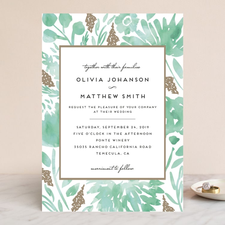 "Watercolor Delight" - Wedding Invitations in Aqua by Petra Kern - Front