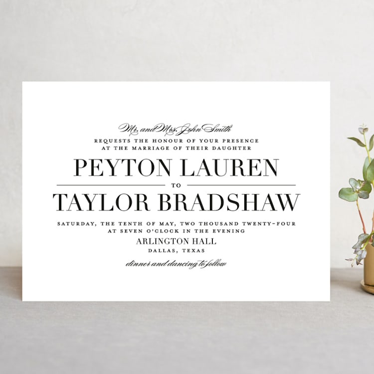 "Classic" - Wedding Invitations in Tuxedo by Lauren Chism - Front