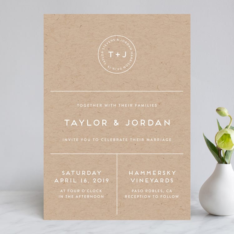 "Modern Stamp" - Wedding Invitations in Kraft by seulghi - Front