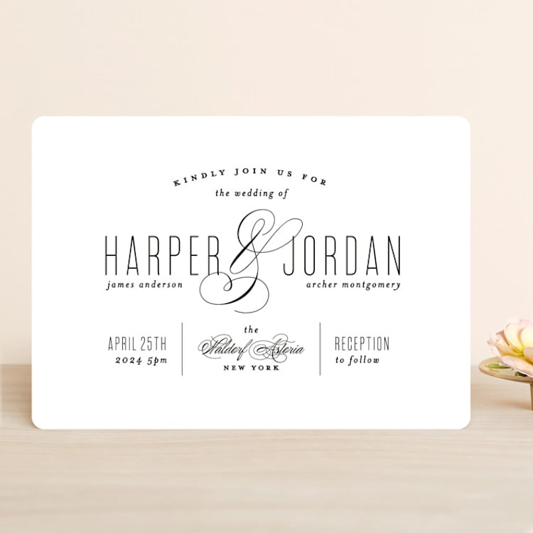 "Scripted Ampersand" - Wedding Invitations in Midnight by Roxy Cervantes - Front