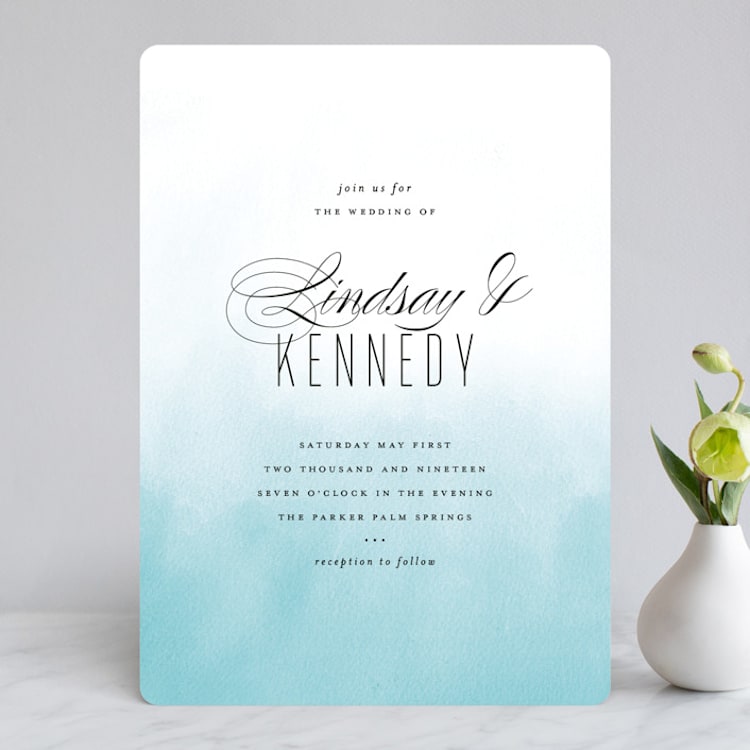 "Ombre" - Wedding Invitations in Sea by Roxy Cervantes - Front