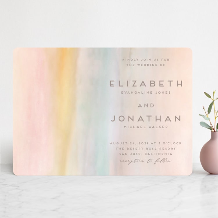 "Off Shore" - Wedding Invitations in Dawn by Grace Kreinbrink - Front
