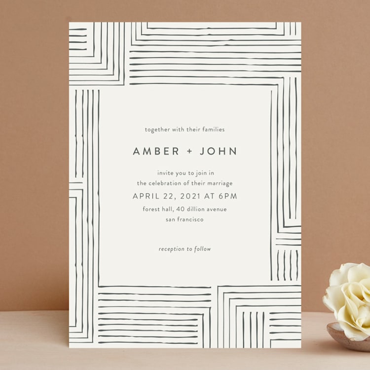 "Pattern Play" - Wedding Invitations in Pebble by Anelle Mostert - Front