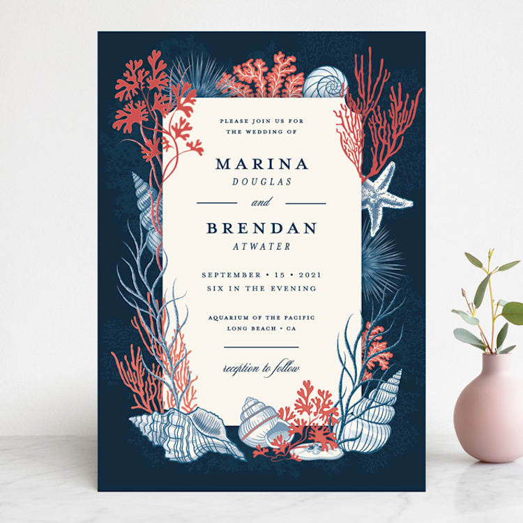 "Deep Blue" - Wedding Invitations in Deep Blue by Paper Sun Studio - Front