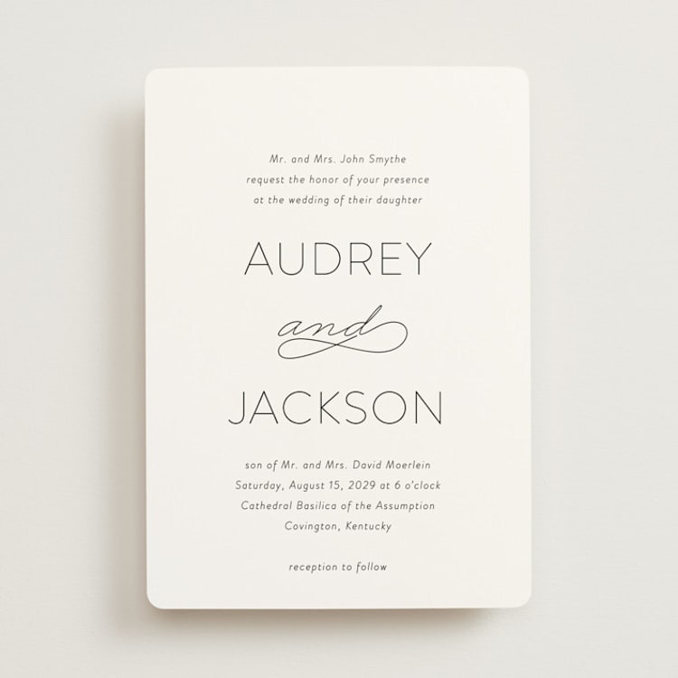 "Forever And" - Wedding Invitations in Black Tie by Kim Dietrich Elam - Front