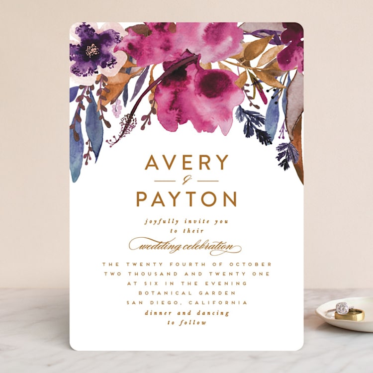 "Fall romance" - Wedding Invitations in Jewelled by Creo Study - Front