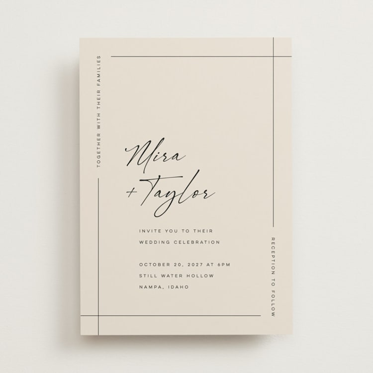 "Modernline" - Wedding Invitations in Cotton by April Astudillo - Front