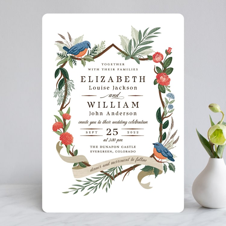 "Nature's Crest" - Wedding Invitations in Forest by Paper Sun Studio - Front