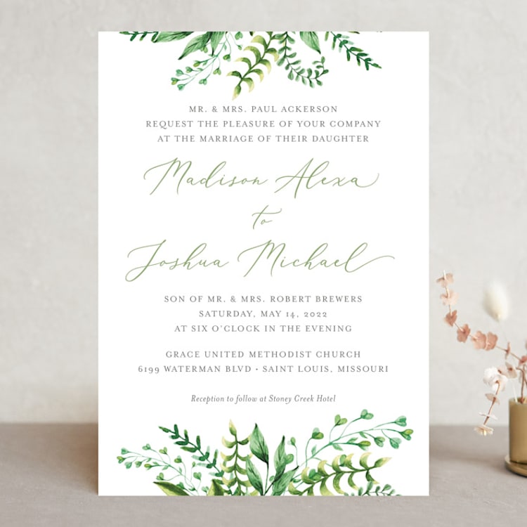 "Bright & Green" - Wedding Invitations in Spring by Amanda Day - Front