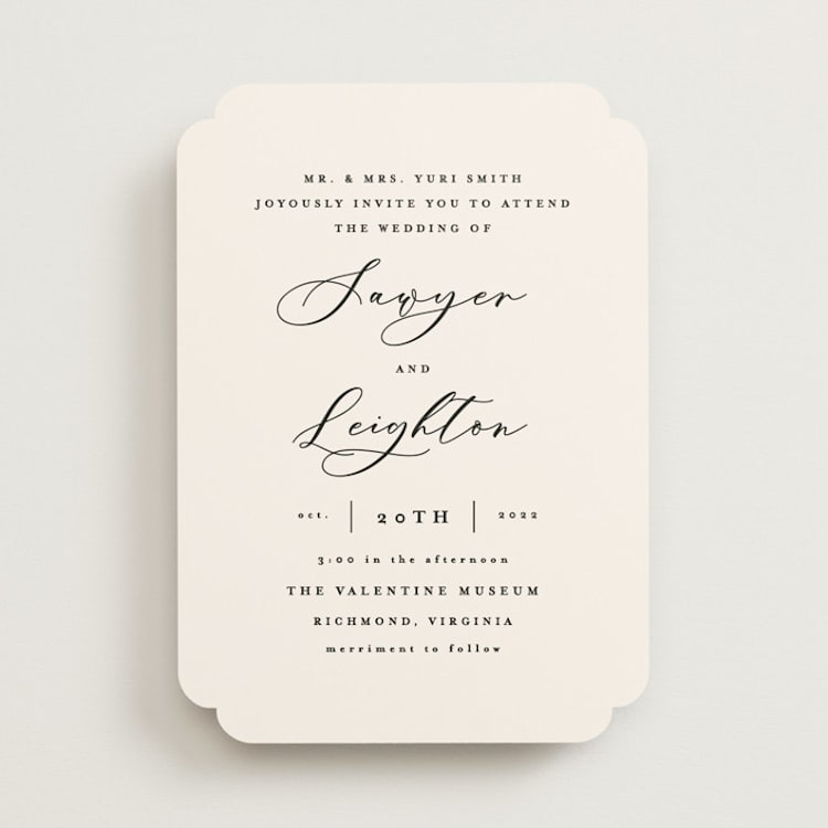 "Eternal" - Wedding Invitations in Ecru by Carly Reed Walker - Front