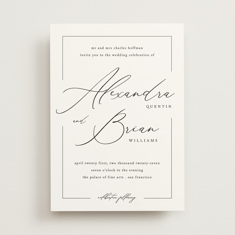 "Love Story" - Wedding Invitations in Alabaster by Liz Conley - Front
