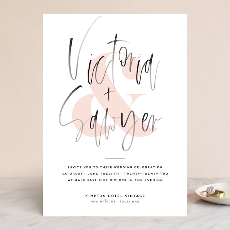 "thespian" - Wedding Invitations in Coral by silverscreen studio - Front