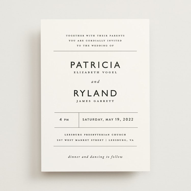 "Ordered Grace" - Wedding Invitations in Snow by That Girl Press - Front