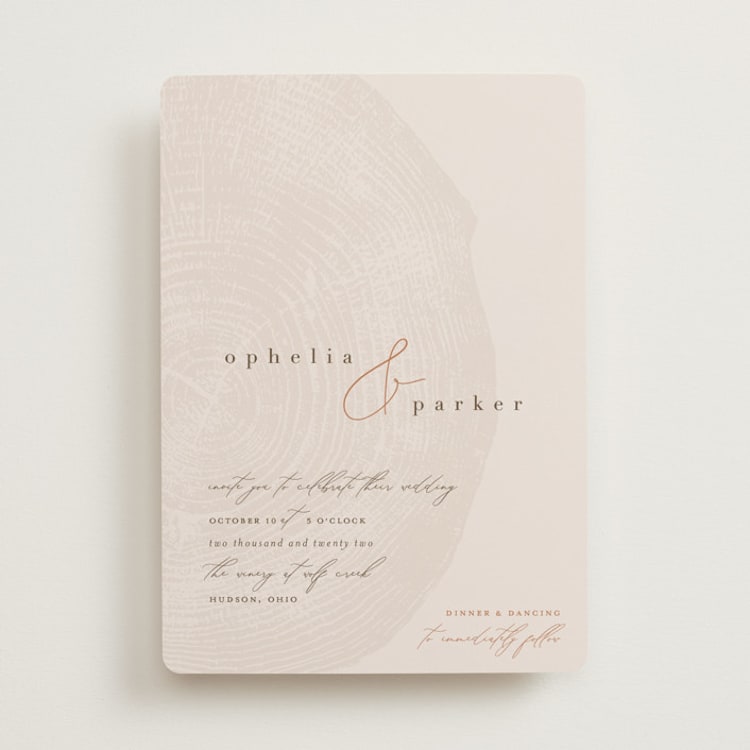 "a hundred years" - Wedding Invitations in Burnt Umber by Robin Ott - Front