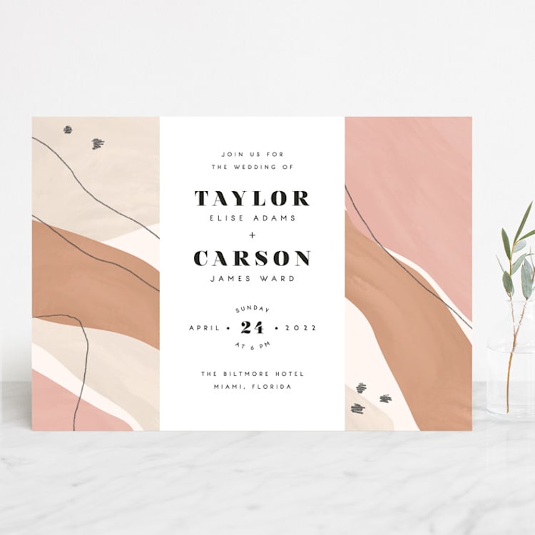 "Formation" - Wedding Invitations in Terracota by Olivia Goree - Front
