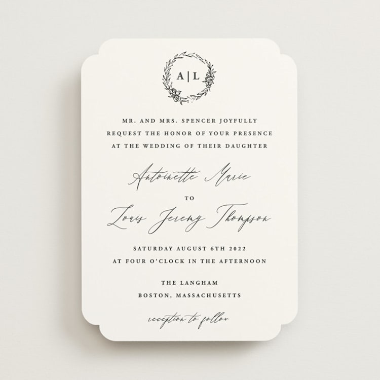 "Antoinette" - Wedding Invitations in Ivory by lulu and isabelle - Front
