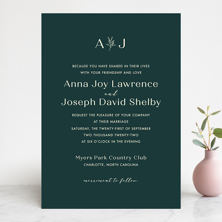 "Snippet" - Wedding Invitations in Pine by Sarah Brown - Front