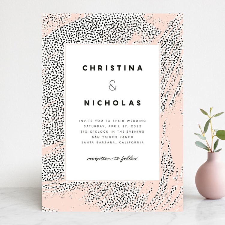 "Textured Dots" - Wedding Invitations in Blush by Emily Sabol Goss - Front
