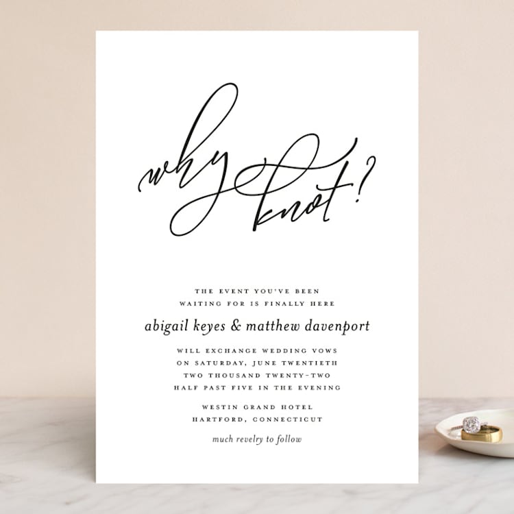 "Why Knot" - Wedding Invitations in Ebony by Karen Glenn - Front