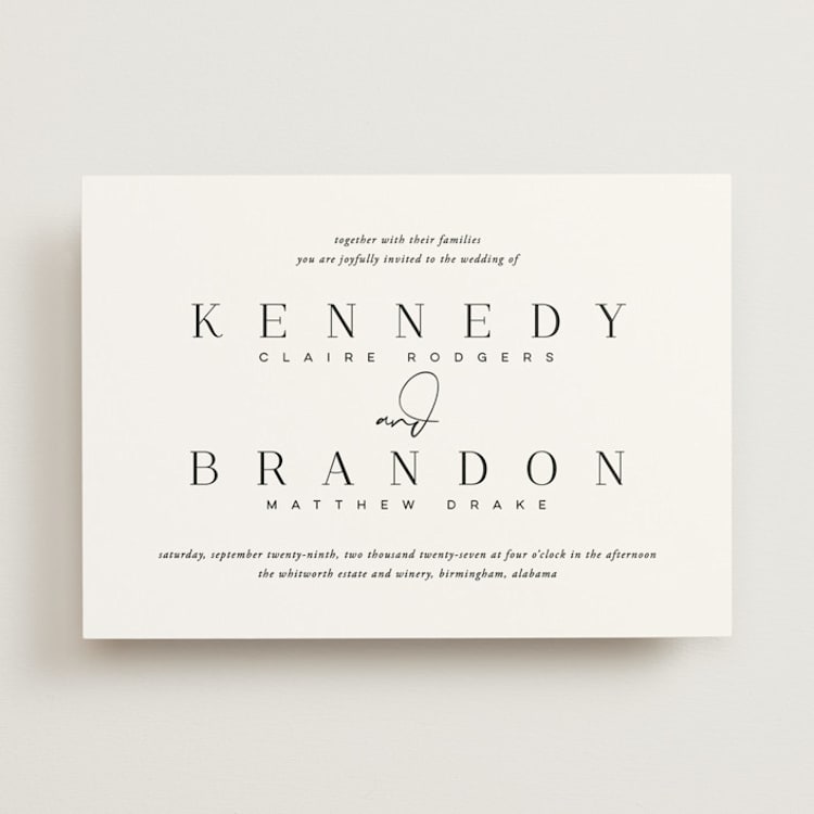 "The Space Between" - Wedding Invitations in Sugar by Jessica Williams - Front