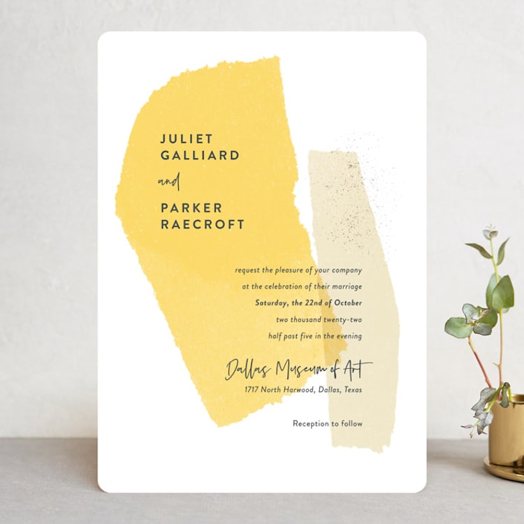 "Collage" - Wedding Invitations in Golden Rod by Ann Gardner - Front