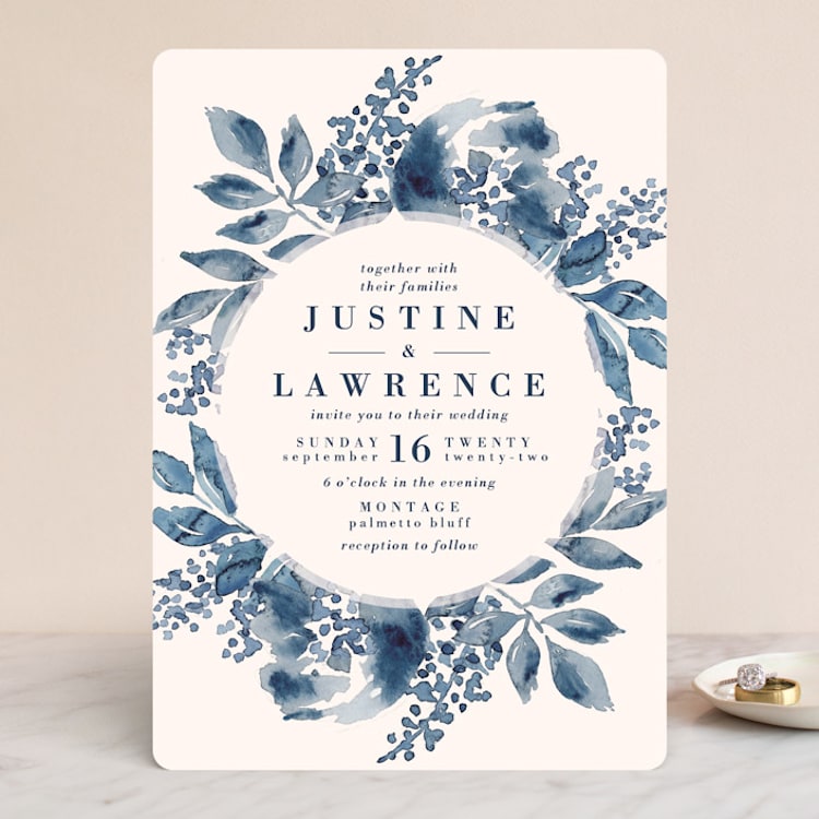"Southern Comfort" - Wedding Invitations in French Blue by Chris Griffith - Front