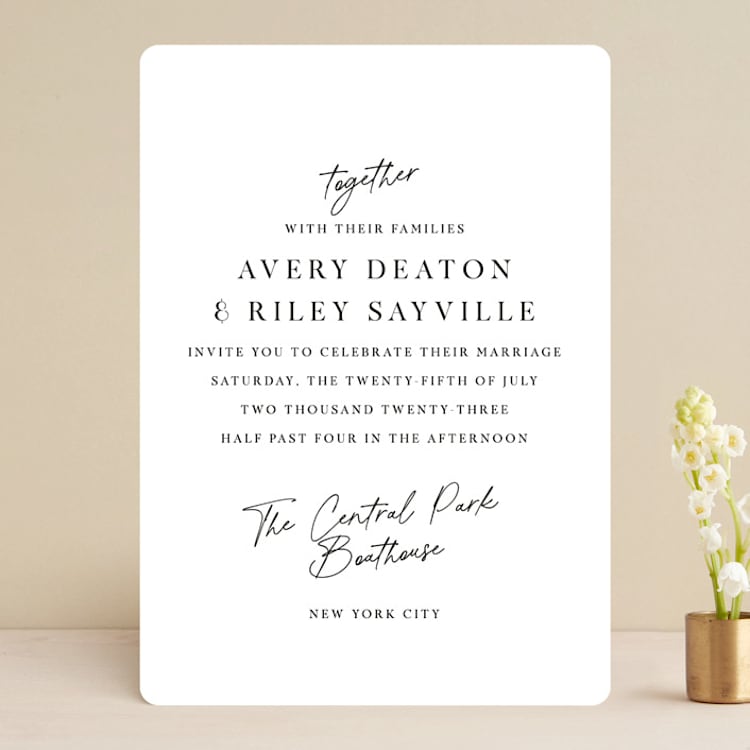 "Composure" - Wedding Invitations in Tuxedo by Jackie Mangiolino - Front