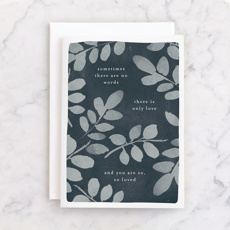 "Only Love" - Single Greeting Cards in Midnight by Robert and Stella - Front
