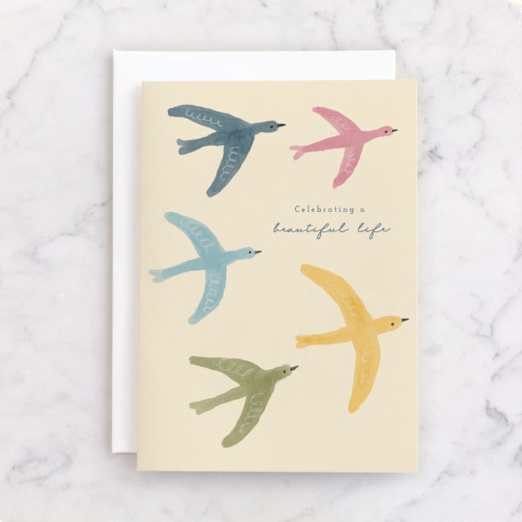 "Wings of peace" - Single Greeting Cards in Cream by Adelyn T. - Front