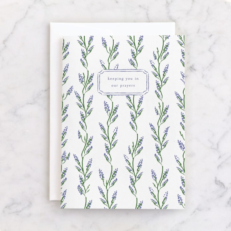"Wisteria" - Single Greeting Cards in Lavender by Sarah Rosenthal - Front