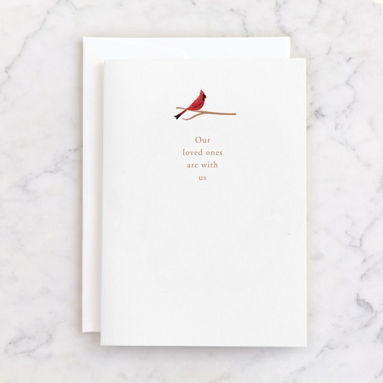 "Cardinal" - Single Greeting Cards in Scarlet by Baumbirdy - Front