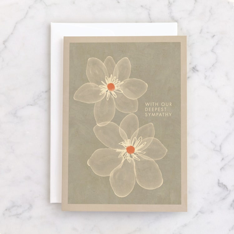 "Our Deepest Sympathy" - Single Greeting Cards in Stone by Joanna Rosado - Front