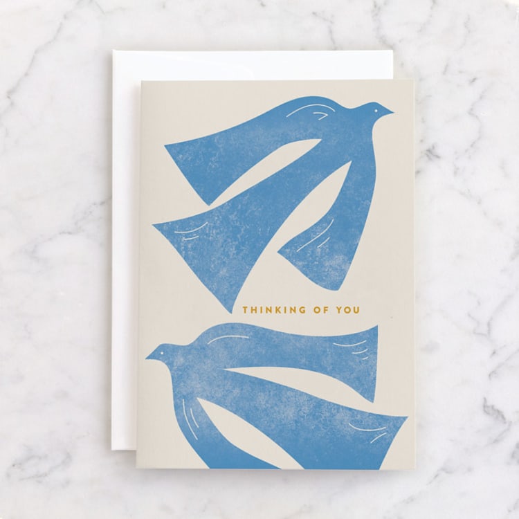 "In My Heart" - Single Greeting Cards in Dove by Ariana Schopp - Front
