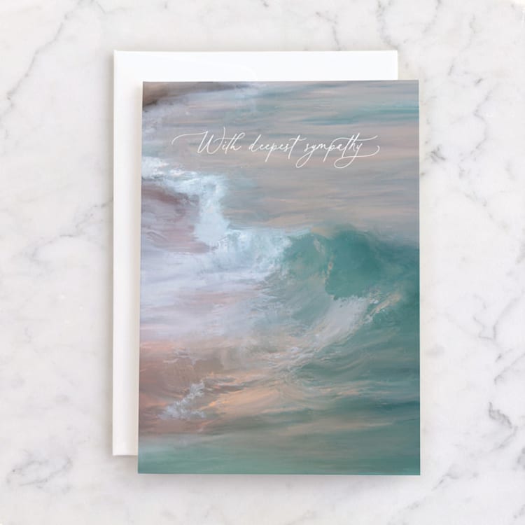 "Deepest Sympathy" - Single Greeting Cards in Spearmint by Jenna Holcomb - Front