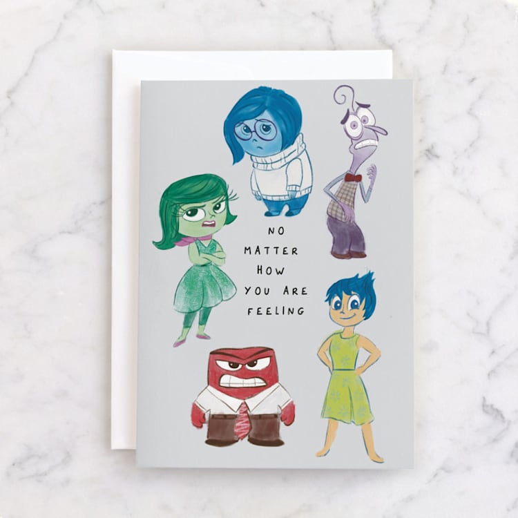 "Disney and Pixar's Here for you" - Single Greeting Cards in Powder by Orasie - Front