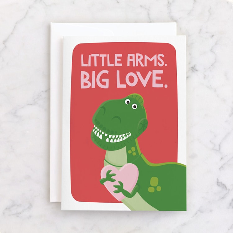 "Disney and Pixar's Rex" - Single Greeting Cards in Guava by Shannon Kohn - Front
