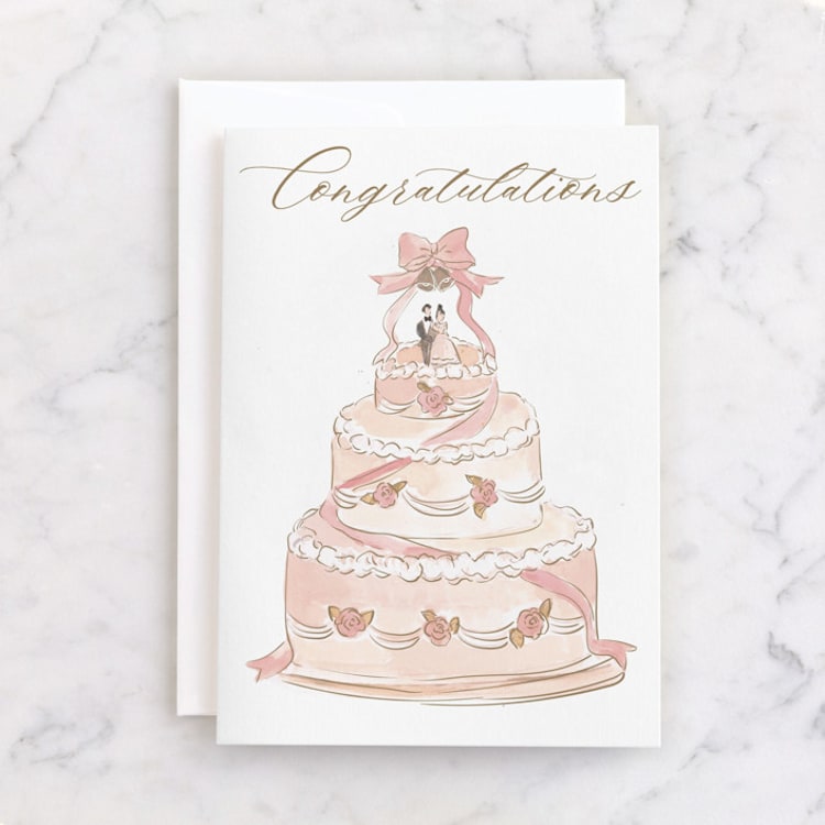 "Cake" - Single Greeting Cards in Peony by Teju Reval - Front