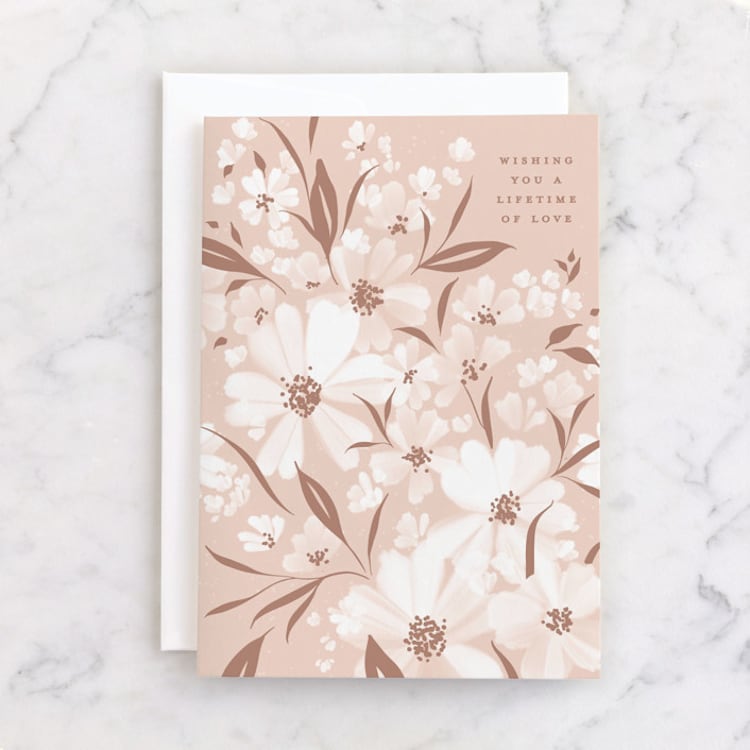 "Lifetime of Love" - Single Greeting Cards in Peach by Erin L. Wilson - Front