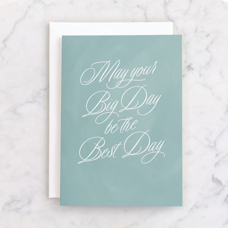 "Best day" - Single Greeting Cards in Sage Fog by Lea Delaveris - Front