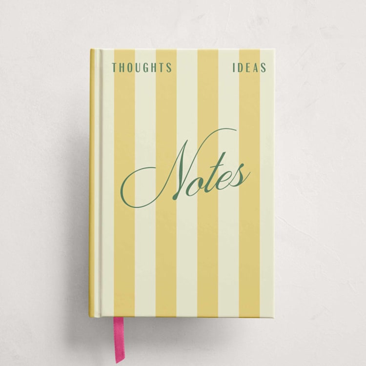 "Lemon Stripes" - Notebooks in Lemon by Pixel and Hank - Front Cover