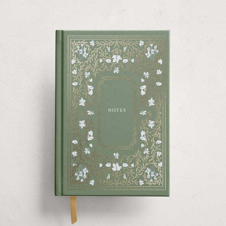"Victorian" - Notebooks in Sage by Claudia Orengo - Front Cover