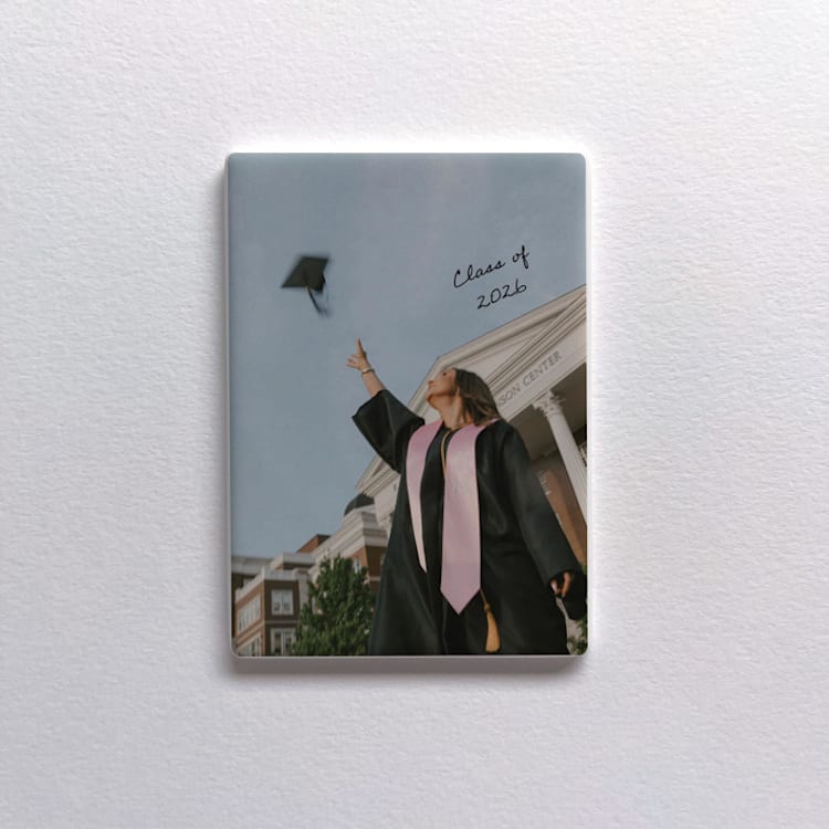 "Custom Ceramic Photo Magnet - Grad" - Keepsakes in white by Holly Whitcomb