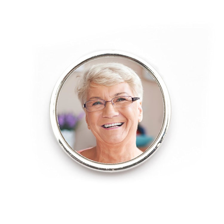 "Custom Lapel Pin Silver Round" - Keepsakes in silver by Kimbra Designs