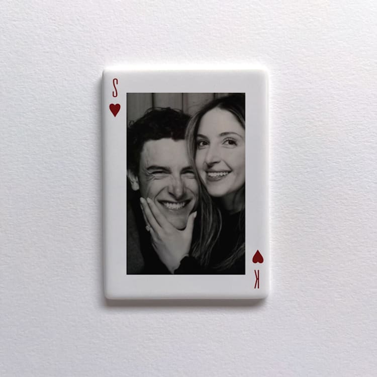"Custom Ceramic Photo Magnet: 2 of Hearts" - Keepsakes in white by Holly Whitcomb