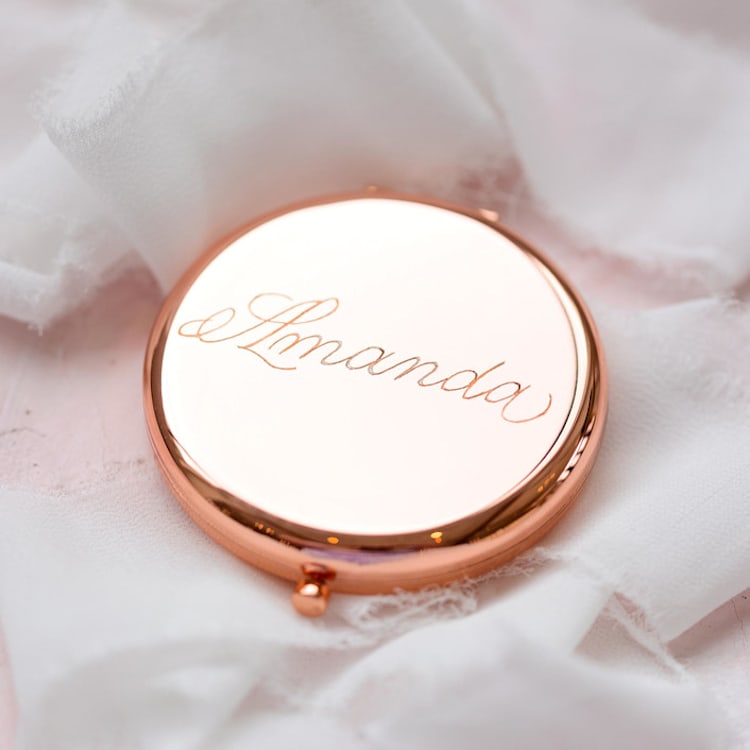 "Compact Mirror Engraved B" - Keepsakes in multicolorassorted-colors by Charlotte Noordzij