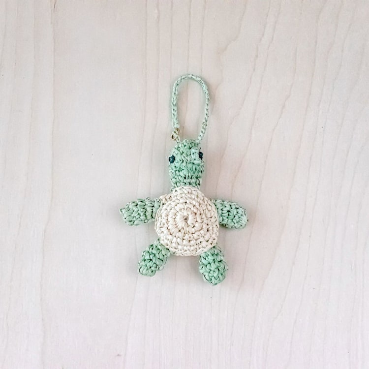"Turtle Bag Charm" - Key Chain in green by LIKHA