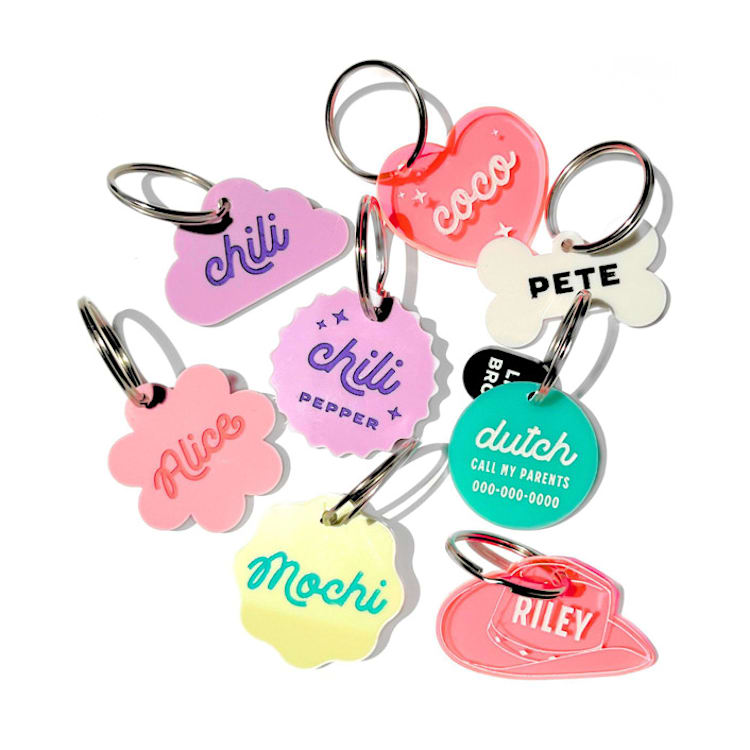 "Personalized Pet ID Tag" - Key Chain in multicolorassorted-colors by Haven Print Co.