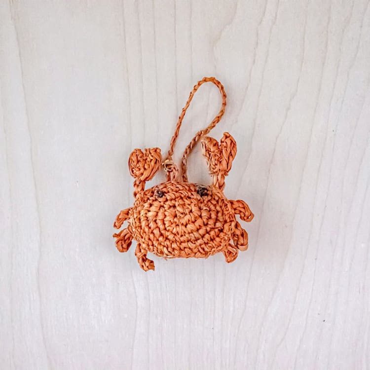 "Crab Bag Charm" - Key Chain in orange by LIKHA
